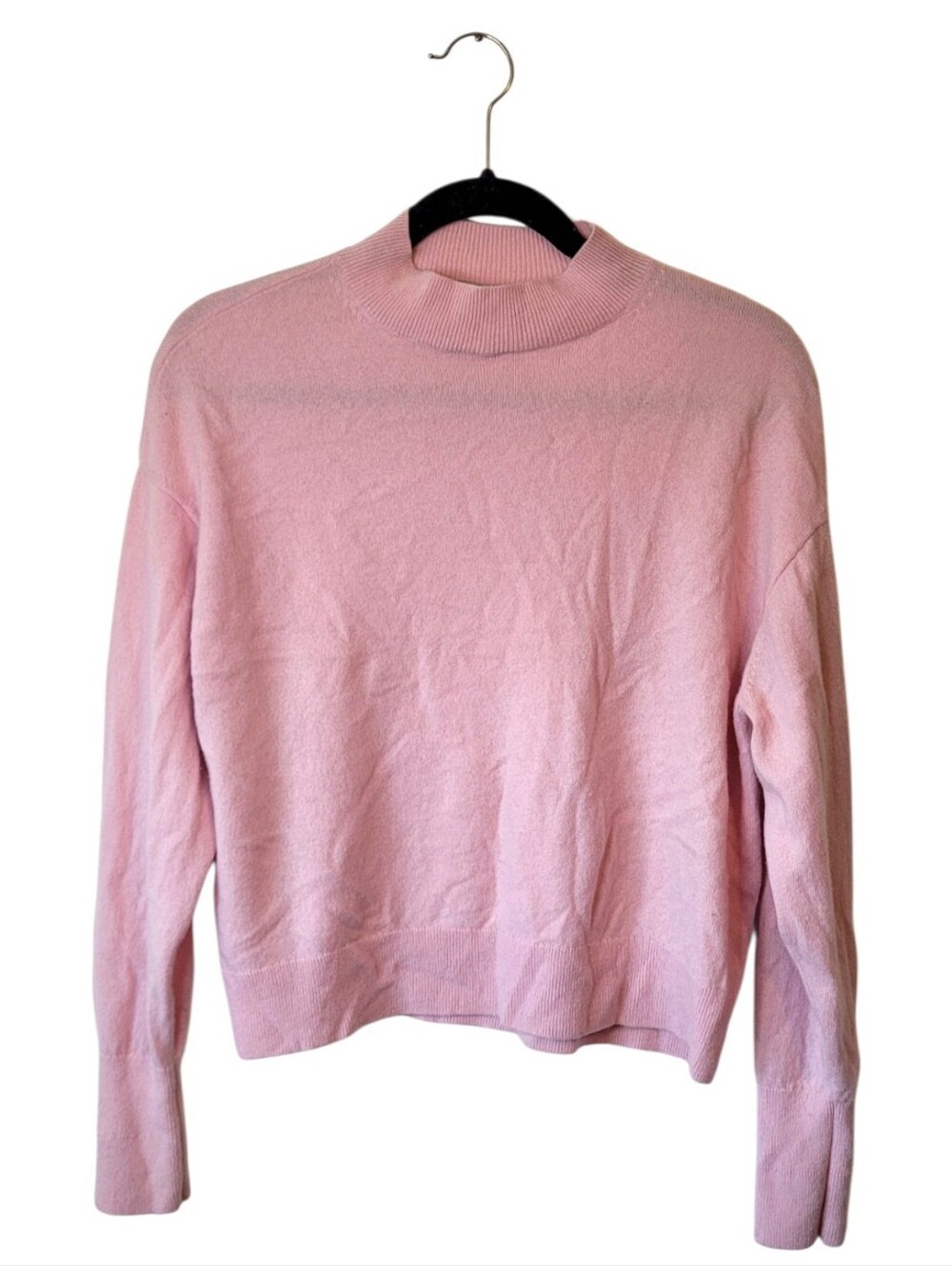 Everlane 100% Cashmere Pink Mock Neck Sweater Size L